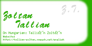 zoltan tallian business card